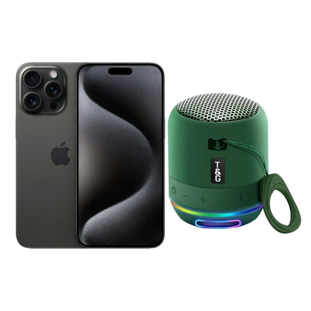iPhone 15 Pro Max 256GB Negro E-SIM Reacondicionado más Mini Bocina