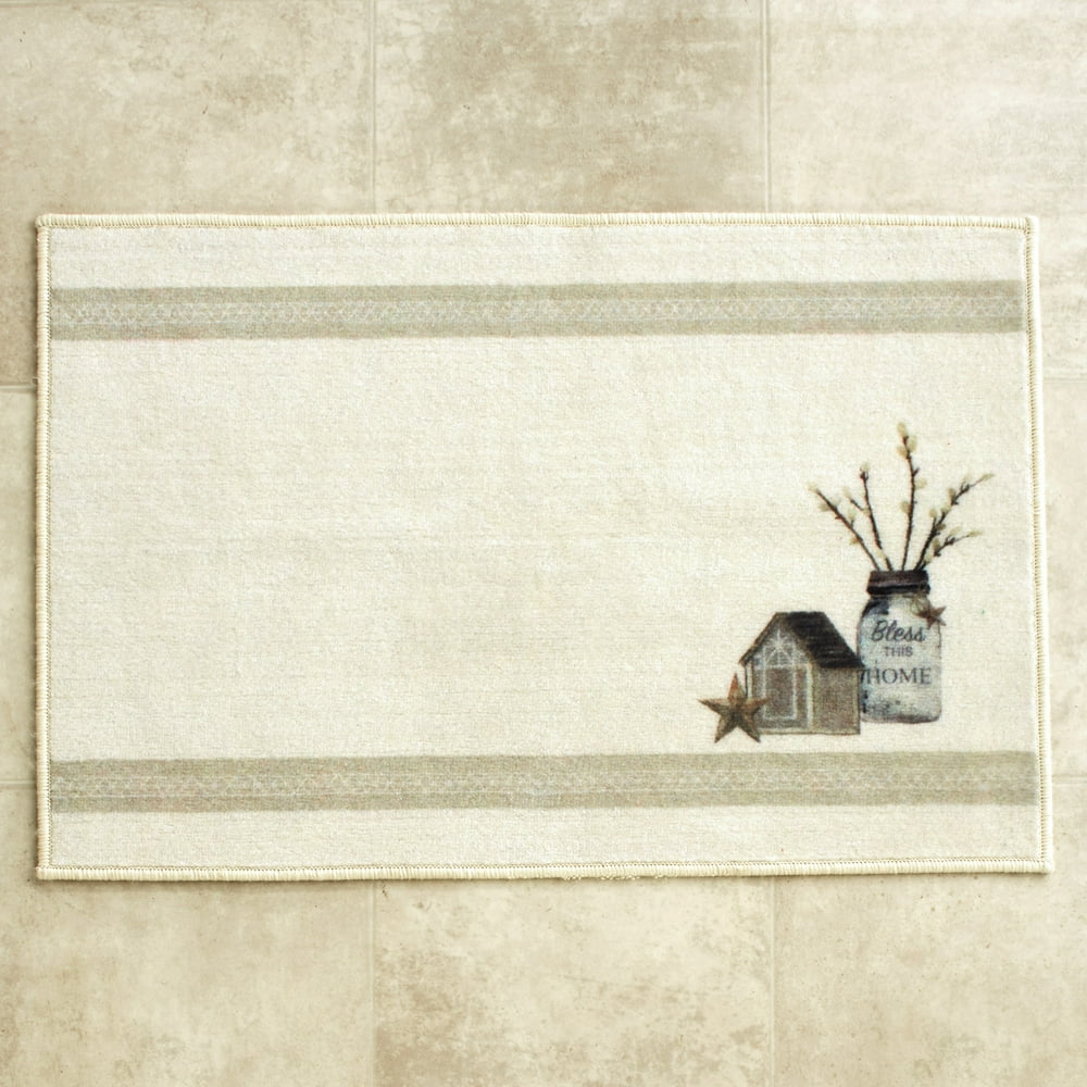 Bathroom Mat NonSlip Bath Rug Rustic Country Farmhouse Bathroom