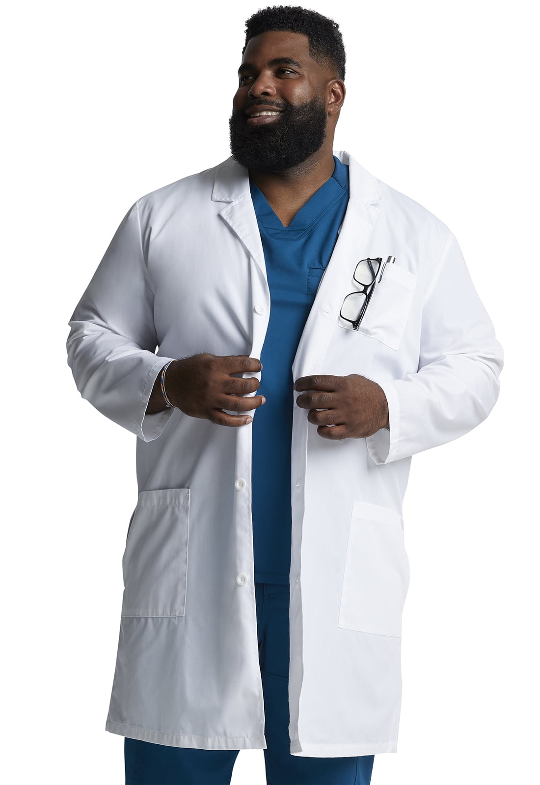 Medical White Unisex Lab Coats Uniform For Men Women Lab Coat Long Sleeve Jacket 