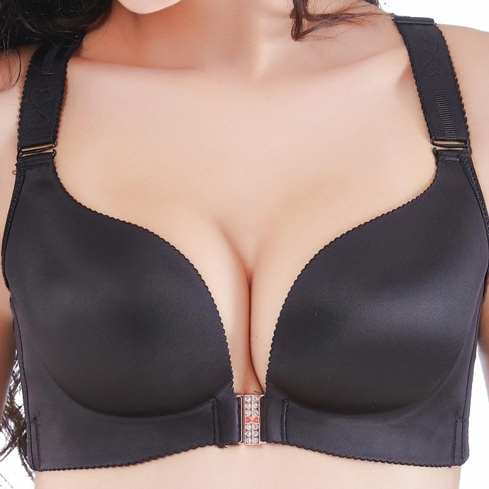 Push Up Front Closure Wire Free Smooth Strappy Back Butterfly Bra