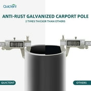 Quictent 10X20ft Upgraded Heavy Duty Car Canopy Galvanized Frame Carport Outdoor Boat Shelter with 3 Reinforced Steel Cables-Green