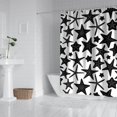 thumbnail image 3 of Tropical Ocean Life Shower Curtain - Starfish & Marine Life Water Resistant Art, Washable Bathroom Set with Ocean Theme Hooks,72x84in, 3 of 5