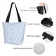 thumbnail image 4 of Balery Gray White Floral Bolsa de Hombro con Diseño, Bolsa Grande y Duradera, Bolsa Versátil para Compras, 4 of 6