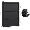 thumbnail image 2 of Wooden Shoe Cabinet with 3 Flip Drawers – Adjustable Shelf Shoe Organizer, Hidden Freestanding Shoe Storage for Entryway, Hallway, Living Room, Black, 2 of 7