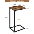 thumbnail image 4 of OLOV Indoor Stainless Steel and Wooden C Shaped End Table, Brown (Set of 2), 4 of 5
