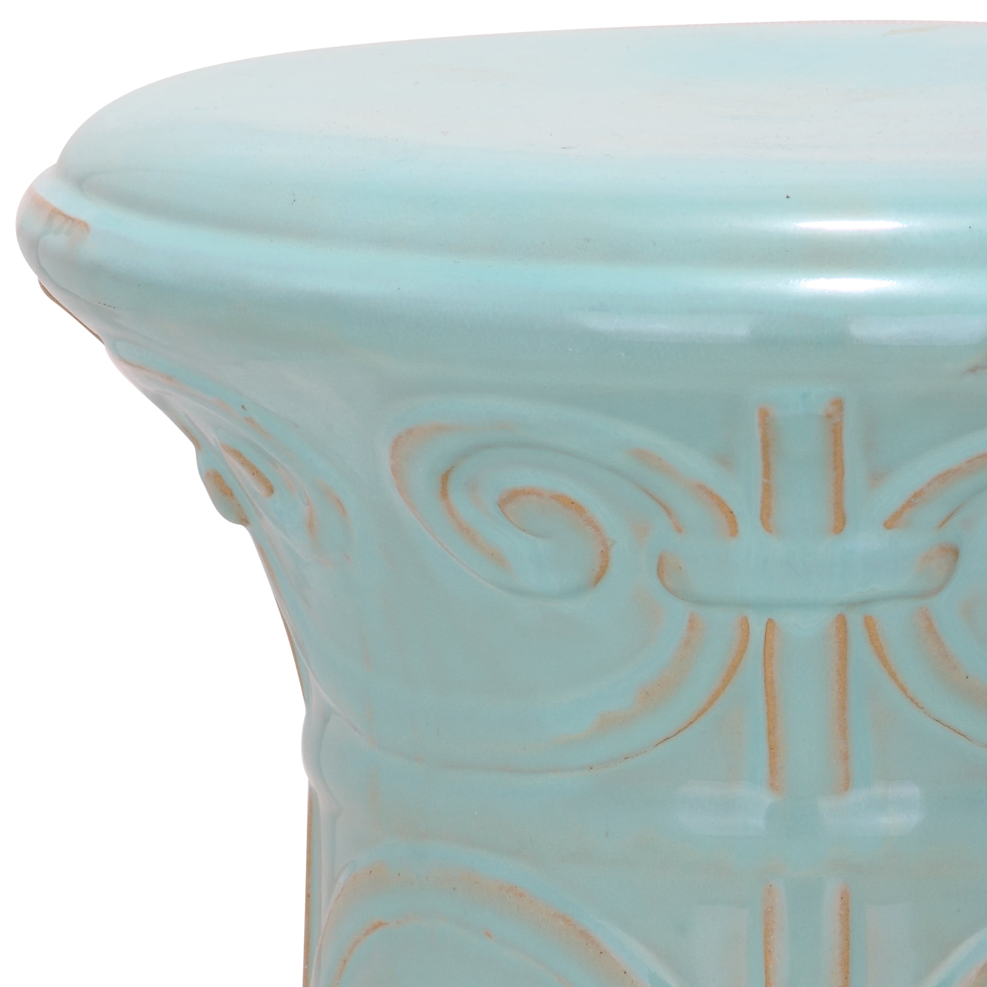 Safavieh Imperial Ceramic Indoor/Outdoor Garden Stool, Light Blue