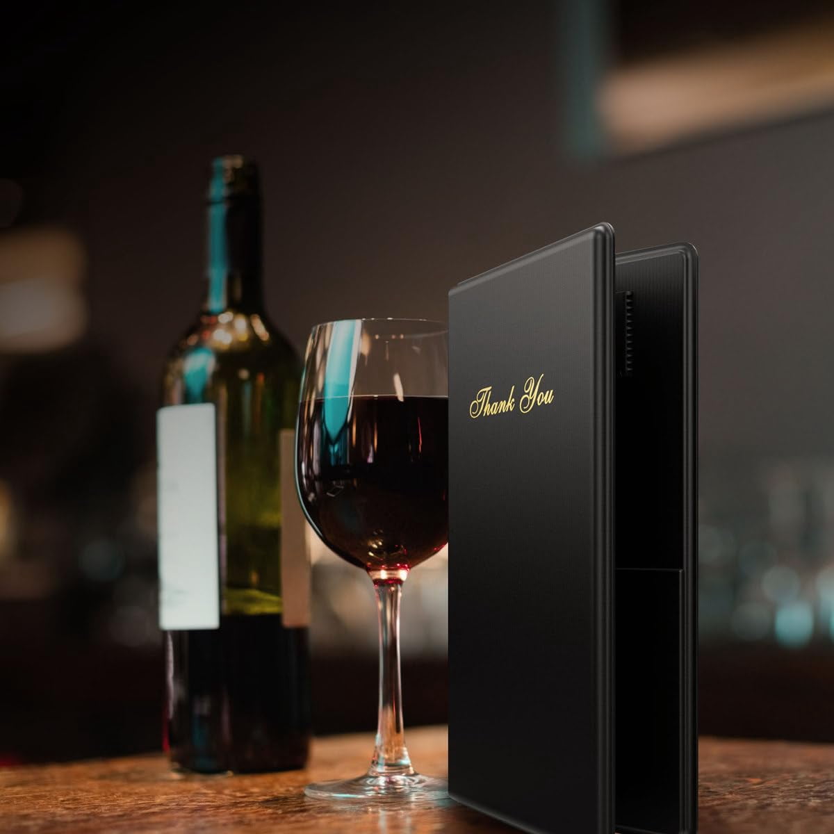 Professional Check Presenters for Restaurants - Black Server Checkbooks with Thank You Imprint for Smooth Payment Transactions, Restaurant Payment Book, and Foldable Tray Holders - 10 Pack