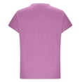 thumbnail image 6 of Fesfesfes Women's Fashion T-shirt Solid Color Slit Raglan Sleeve V-Neck Blouses Summmer Pullover Breathable Daily Wearing Tops(Purple,M), 6 of 7