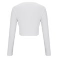 thumbnail image 4 of aidice Crop Tops for Women Ribbed Crewneck Long Sleeve Slim Fitting Comfy Casual Solid Color Tee Shirts, 4 of 5