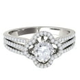 thumbnail image 2 of Aonejewelry 1 Ct. Ttw Glitzy Halo Diamond Engagement Wedding Ring In 14k Solid White Gold, 2 of 4