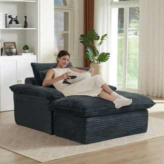 Cambridge Savannah Faux Leather Chaise Lounge in Black - Walmart.com