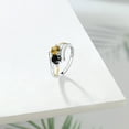 thumbnail image 4 of 1.22 Cttw Yellow Citrine Black Onyx and White Lab Grown Diamond Ring for Women | 925 Sterling Silver and 10K Yellow Gold | Wedding Engagement Anniversary Promise Ring for Women | Size 8, 4 of 5
