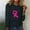 Black, variant on Womens Breast Cancer Awareness Tops Pink Ribbon Shirts Loose Fit Pullover Crewneck Long Sleeve Graphic Tees