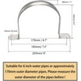 thumbnail image 2 of HSHDLDF 6 Inch Two Hole Strap U Bracket, Stainless Steel Tube Strap Tension Clip Assortment Kit Heavy Duty Rigid Pipe Strap Clamp For The Inner Diameter of Water Pipe is 6 Inch (185mm), 2 of 4