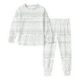 thumbnail image 4 of IVEYRTF Kids Printed Long Sleeve Homewear Set Top and Pants Fall Winter Soft Casual 2 Piece Comfortable Outfit(White#2,7 Years), 4 of 6