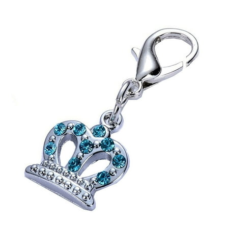 Cute Diamond Dog Cat Crown Tags Pet Jewelry Necklace