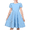 Light Blue, variant on Girls Dress Pink Solid A-line Vintage Puff Sleeve Spring Summer 4 Years