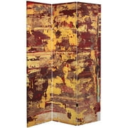 Oriental Furniture 6 ft. Tall Embers Canvas Room Divider - 3 Panel