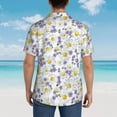 thumbnail image 6 of Balery Daisies Flowers Print Men's Hawaiian Shirts Short Sleeve Beach Shirt Relaxed Fit Vacation Button Down Shirts-Small, 6 of 9