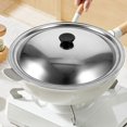 thumbnail image 2 of Frying Pan Lid Stainless Steel Pots Cover Metal Lid Bowl Cover Reusable Pot Lid Pot Pan Lid 32cm, 2 of 4