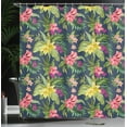thumbnail image 3 of Ambesonne Luau Shower Curtain, Floral Blooming Jungle, 69"Wx70"L, Multicolor, 3 of 4