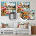 thumbnail image 4 of Designart "Ancient ruins Athens II In Pink and Blue"Athens Metal Wall Art Pink Industrial Office Room Wall Art, 4 of 6