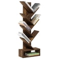 thumbnail image 1 of HOWEN Tree Book Shelf, 7-Tier Bookshelf, Tree Bookcase with Bottom Shelf, 8.4 x 16.9 x 46.2, for Living Room, Bedroom, Home Office, Amber Pine, 1 of 5