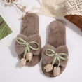 thumbnail image 7 of uublik Womans Fuzzy Slippers Memory Foam Open-Toe Slippers Soft Fleece Indoor Shoes Indoor/Outdoor Slippers, Khaki, 7 of 7