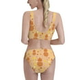 thumbnail image 3 of Picia Pineapples Women's High Waisted Bikini Scoop Neck Swimsuit Two Pieces Bathing Suit-Large, 3 of 8