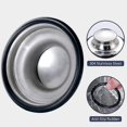 thumbnail image 2 of Kitchen Sink Plug Stopper, Stainless Steel Sink Stopper Plug, 3 Pcs Kitchen Plug for Sink, Large Wide Rim 3.46" Diameter, 2 of 5