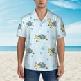thumbnail image 6 of Picia Cartoon Turtle Gentle Cotton Regular Fit Short Sleeve Casual Hawaiian Shirt for Men-Small, 6 of 9