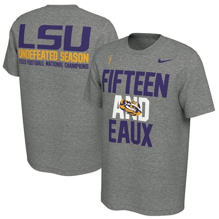LSU Tigers Nike College Football Playoff 2019 National Champions Undefeated T-Shirt - Heather