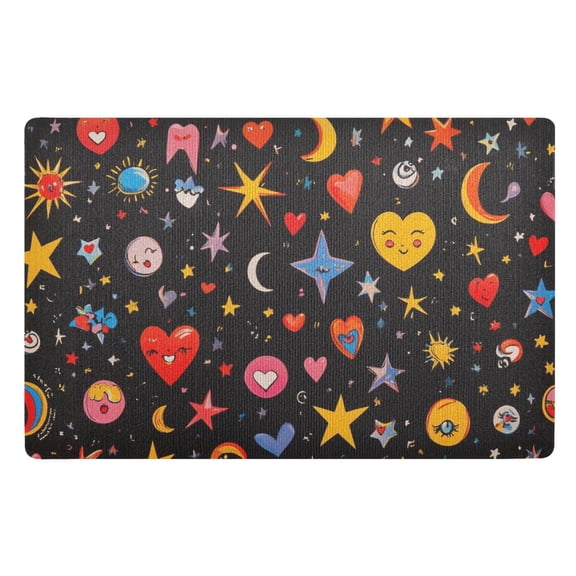 Yayeee Doormat for Indoor Entrance 32" x 20" Non Slippery Floor Rug, Moon Pattern
