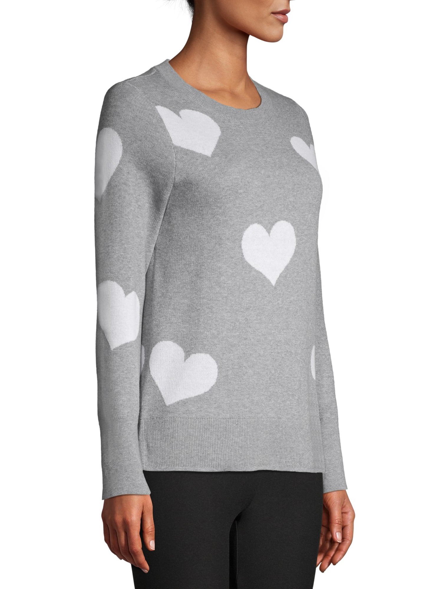 Time and Tru Women's Heart Sweater 