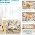 thumbnail image 3 of CHUNTIAN 2 Piece Chair Covers Stretch Arm Covers Chair Couch Covers, Armchair Slipcover with Separate Chair Cushion Cover, Floral Washable Chair Protector for Living Room (Armchair, Grey Flower), 3 of 5