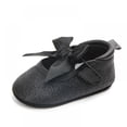 thumbnail image 3 of AJZIOJIRO Newborn Baby Girls Princess Shoes Lovely Bow Solid Color Soft Sole Sequins Shoes 0-18 Months Baby Casual Walking Shoes, 3 of 5