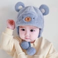 thumbnail image 3 of Gorro de bebé otoño e invierno, gorro de bebé niño, lindo gorro de bebé súper lindo con orejeras de peluche, gorro de bebé coreano, 3 of 6