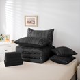 thumbnail image 6 of Feelyou Black Triangle Aztec Bedding Comforter Set 7pcs, Mid Century Fashion Queen Bedding Sets, Teens Adult Women Men Reversible Queen Sheet Sets, Luxury Bedroom Decor, 6 of 8