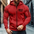 thumbnail image 5 of COSFO Men Jacket Lightweight Hooded Zip Up American Flag Sweatshirts Jacket with Pockets Loose Fit Long Sleeve Mens Coat, 5 of 6