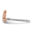 thumbnail image 5 of Auriga Fine Jewelry 925 Sterling Silver/Rose Gold-plated Diamond Butterfly Ring for Women Size 8, 5 of 6