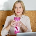 thumbnail image 3 of Breast Cancer Tumbler 20oz Gift For Women Awareness Gifts Pink Ribbon Cancer Survivor Presents Encouragement Gifts Insulated stainless steel skinny Tumbler With Lid Straw And Brush, 3 of 6
