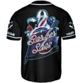thumbnail image 2 of Custom Barber Shop Baseball Jersey Personalized Name Barber Shirt 3D for Men Women Hairdresser Shop Gift Scissors Pole Shirts (4XL), 2 of 4