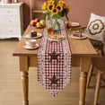 thumbnail image 5 of Table Runners 60 Inches Long, Farmhouse Cotton Linen Kitchen Dining Coffee Table Runner for Party Home Decor, Vintage Star Retro Rustic Checked Grid Lodge Tabletop Dresser Scarves Runner 13x60 Inch, 5 of 9