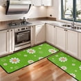 thumbnail image 3 of Kitchen Rugs Sets Of 2,Green Daisy Flower Orange Centers Pattern Anti Fatigue Kitchen Mat Rugs Non Slip Washable,Decorative Kitchen Floor Mats for Kitchen,Sink,Laundry,17"x47"+17"x47", 3 of 5