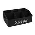 thumbnail image 3 of Organizador de refrigerios, cesta de tela para exhibir alimentos, contenedor de almacenamiento de 6 compartimentos, estación de refrigerio, decoración negro, 3 of 8