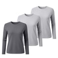 thumbnail image 3 of Women's Solid Color Round Neck T-Shirts 3-Pack, Comfortable Basic Layering Tees, Soft Casual Everyday Tops for Women, Essential Wardrobe Staples Purple XXXXL, 3 of 3