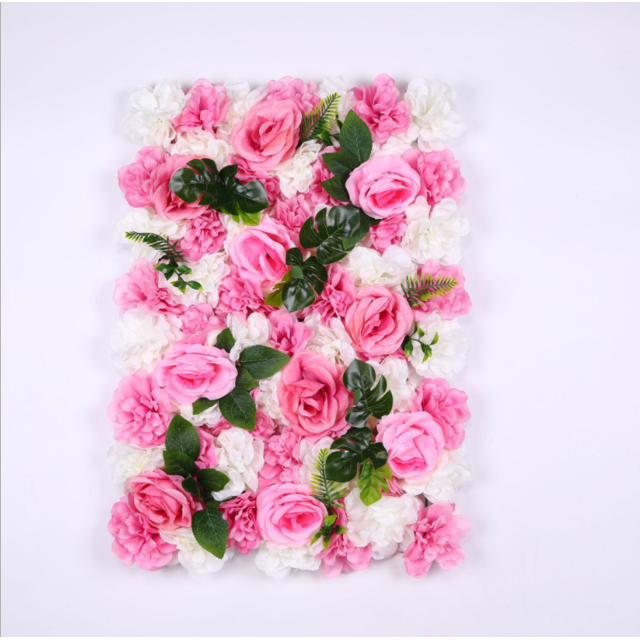 Pared de flores artificiales, rosa de seda de pared de flores artificiales, utilizada para bodas, pared de flores de rayón, utilizada para fiestas, decoración de fondo de escenario, 11 oso de fresa Juguete