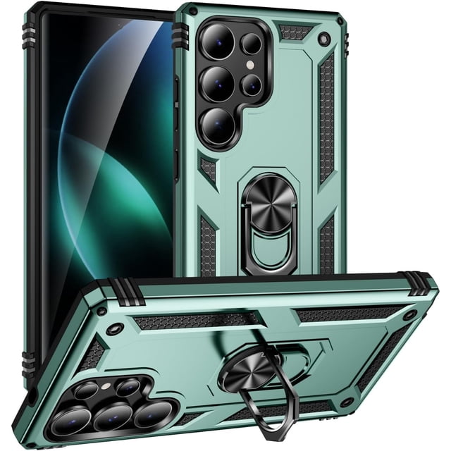 REQO Case Compatible with Samsung Galaxy S25 Ultra 5G Case, Military Grade Drop Protection Cover 360 Shockproof Heavy Duty Hard Bumper Rugged Mobile Phone Cases with Kickstand Phone Back Cover