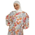 thumbnail image 2 of Grey - Orange - Floral - Crew neck - Fully Lined - Modest Dress - Refka, 2 of 5