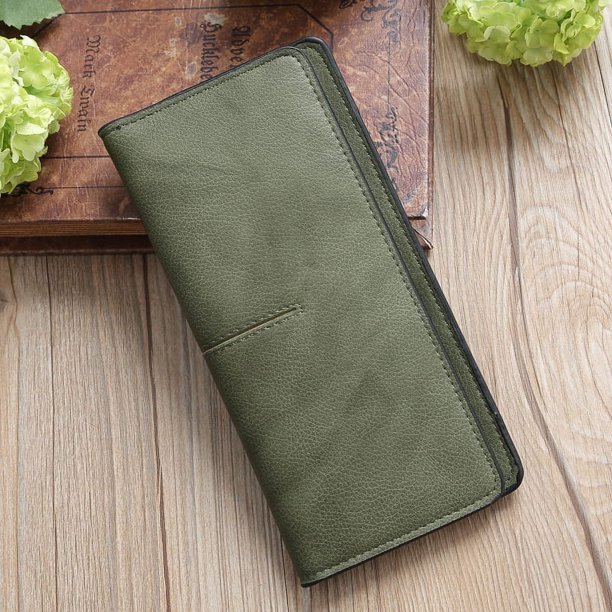 Cartera de estudiante ultrafina, larga, sencilla y multifuncional para mujer